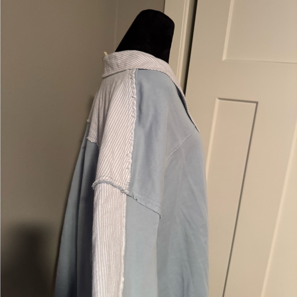 Free People Madeleine Sweatshirt in Winter Sky Medium - Picture 4 of 8